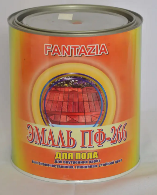 Емаль алкідна FANTAZIA ПФ-266 для підлоги, глянець, червоно-коричневий, 0,9кг